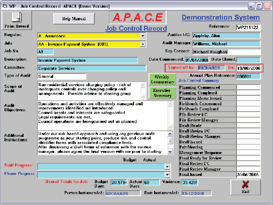 apace, audit program, audi software, time sheet, audit, control, internal audit software, report, internal management program